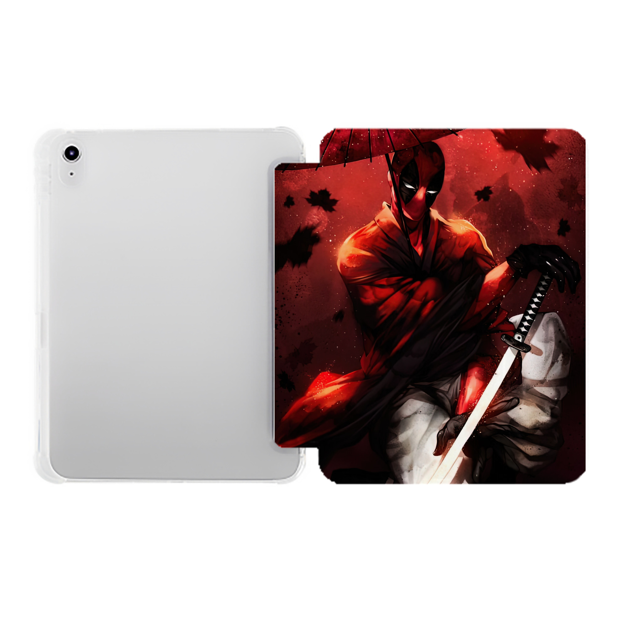 （画像用） Deadpool デッドプール IPad ケース ペン収納付き 三つ折りスタンド PUレザー×シリコン 対応機種9.5/10.5/10.9インチ